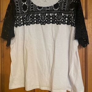 Allison Daley Black Lace and White Tee